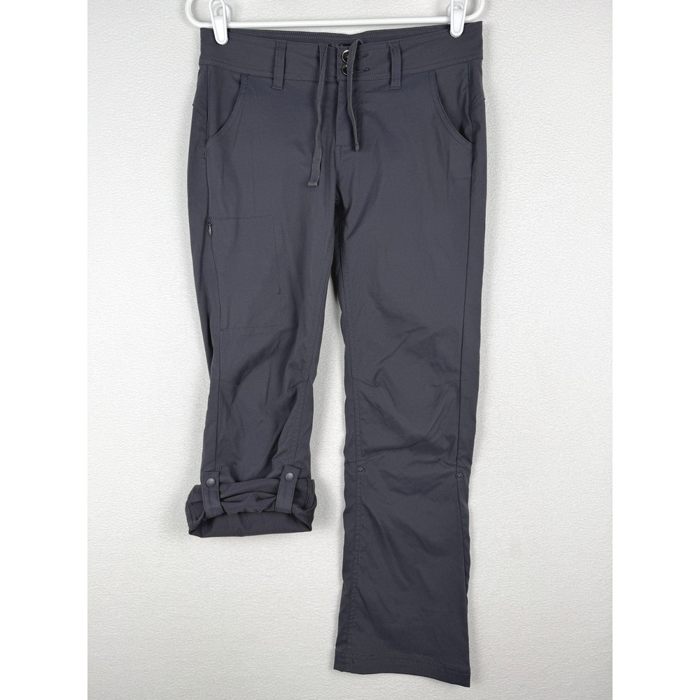 Prana Halle Roll Up Pants Womens 4 Short Gray Hiking Outdoor Stretch W4HASH113